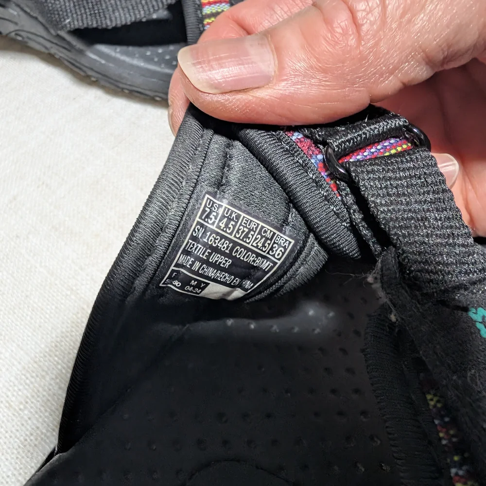 Black Sandals with Multicolor Straps - Picture 5 of 5